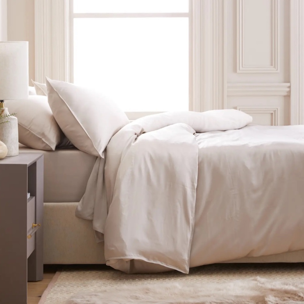 NWOT QUINCE Bamboo Duvet Cover King/Cal King Sand 4913 - Picture 4 of 9